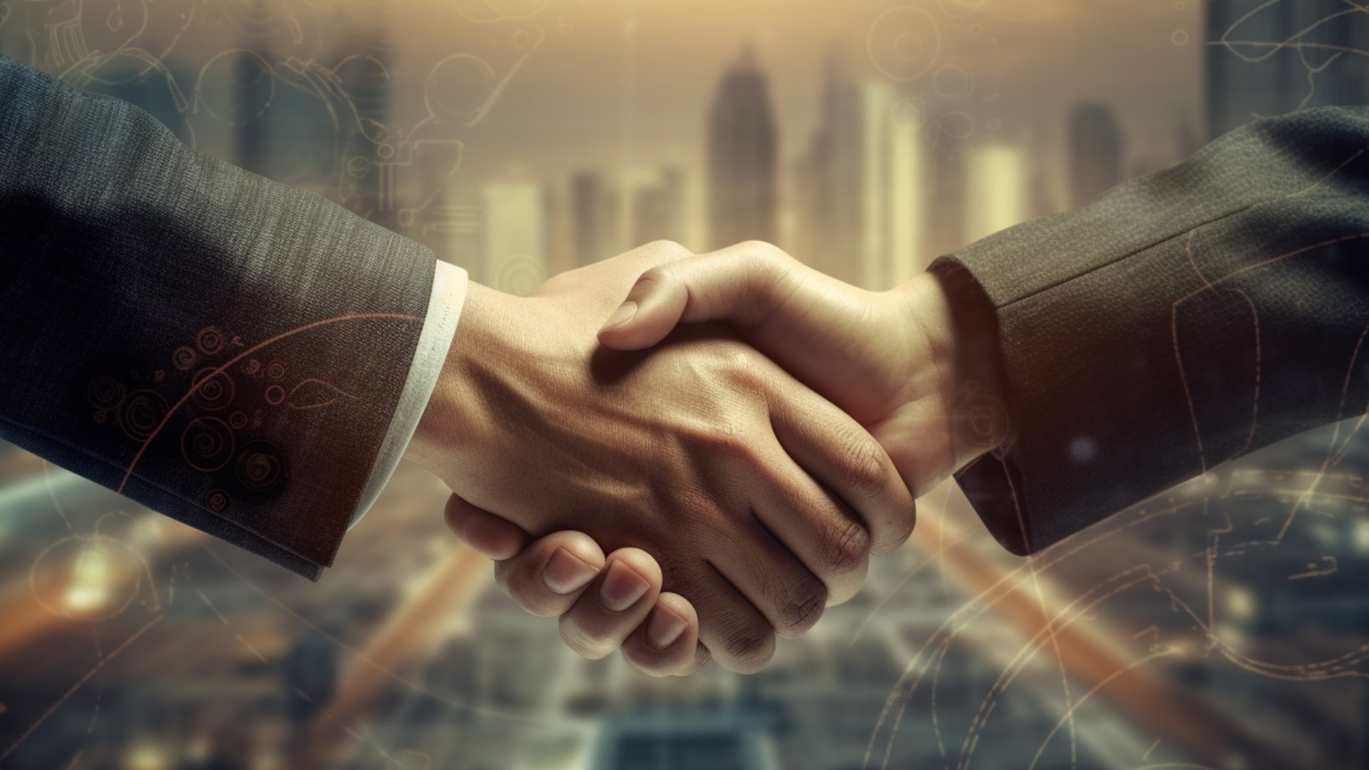Image of handshake. Company Merger.
